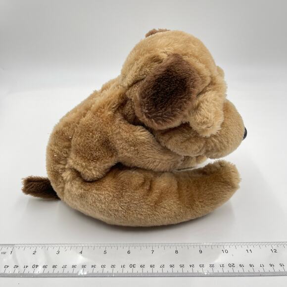 Vintage 12" Raffoler Brown Plush Dog Droopy Floppy Tan Wrinkles SharPei 1986 - Picture 8 of 12